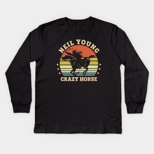 Vintage Young Crazy Horse Kids Long Sleeve T-Shirt